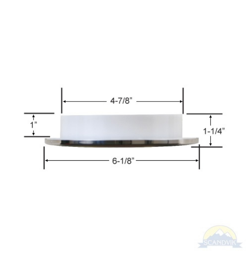 Scandvik LED A6 Ceiling Light, Warm White SS Bezel, 41370P