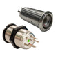 Bluewater 22mm Inrush Push Button Switch Momentary Off(On)(On) - Blue/Red/Green LED - Switch Body Only [9059-2123]
