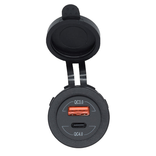 Bluewater Round Dual USB/USB-C Charger [3000-4001A]