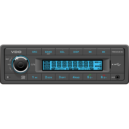 VDO 24V Radio w/FM RDS Tuner/MP3/WMA/USB/Bluetooth - Blue Illumination [TRW323UB-BU]
