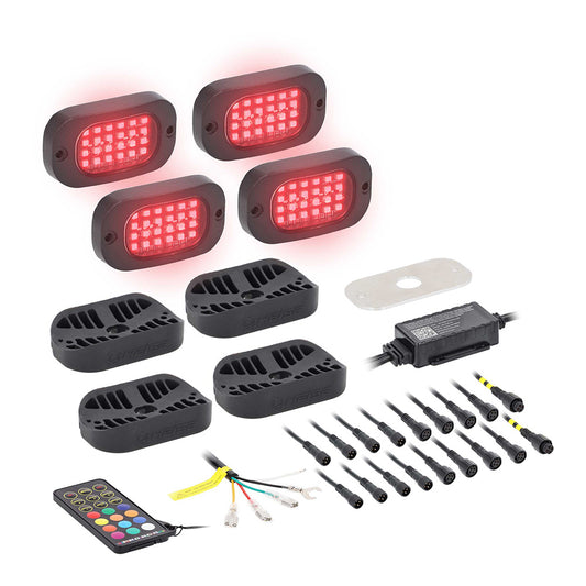 HEISE RGB Wide Angle Rock Light Kit *4-Pack [HE-RGB-K4]