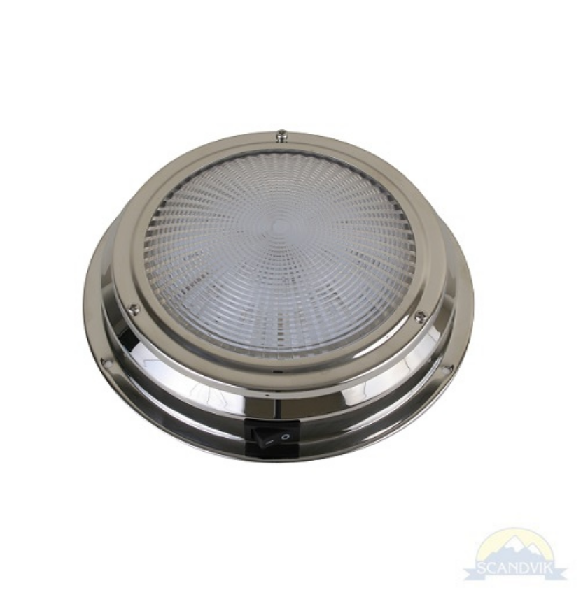 Scandvik LED Traditional 6.75" Dome Light Warm White, 41325P