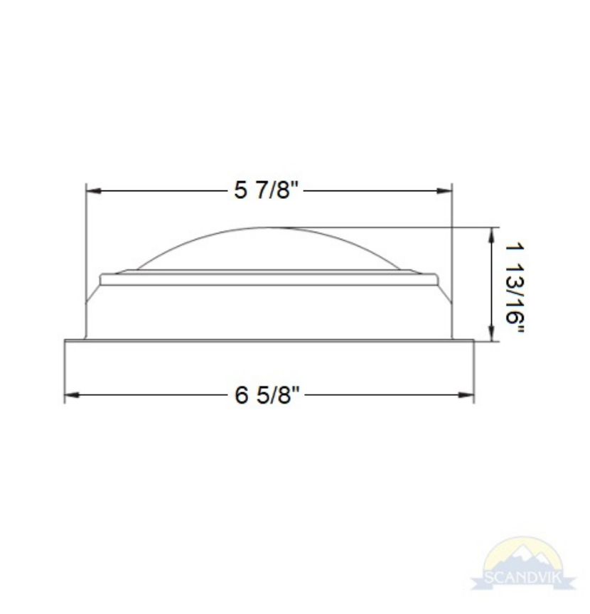 Scandvik LED Traditional 6.75" Dome Light Warm White, 41325P