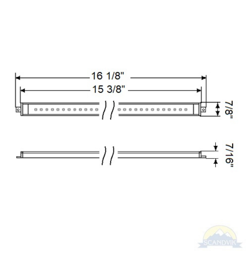 Scandvik 16" LED Strip Light White, 41350P