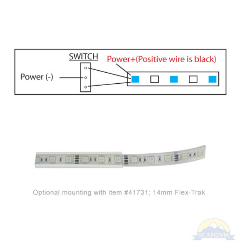 Scandvik Dual Color LED Flex-Strip Light Blue/White 21", 41514P