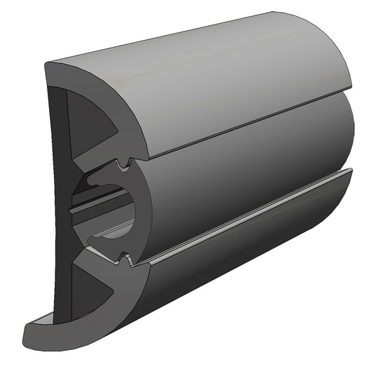 TACO SuproFlex Rub Rail Kit Gray w/Gray Insert - 2"H x 29/32"W x 80'L [V11-9990GRD80-2]
