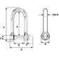 Wichard Self-Locking Long D Shackle - Diameter 8mm - 5/16" [1214W]