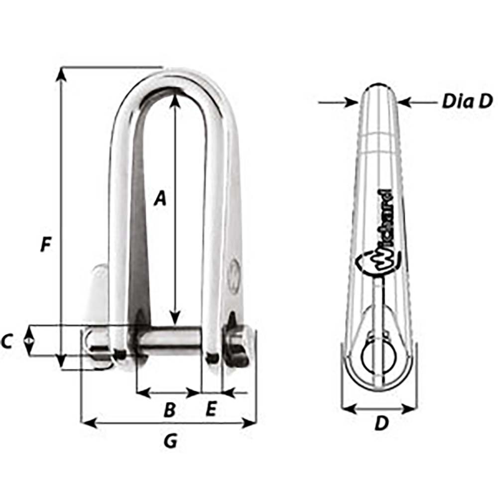 Wichard Key Pin Shackle - Diameter 6mm - 1/4" [1433W]