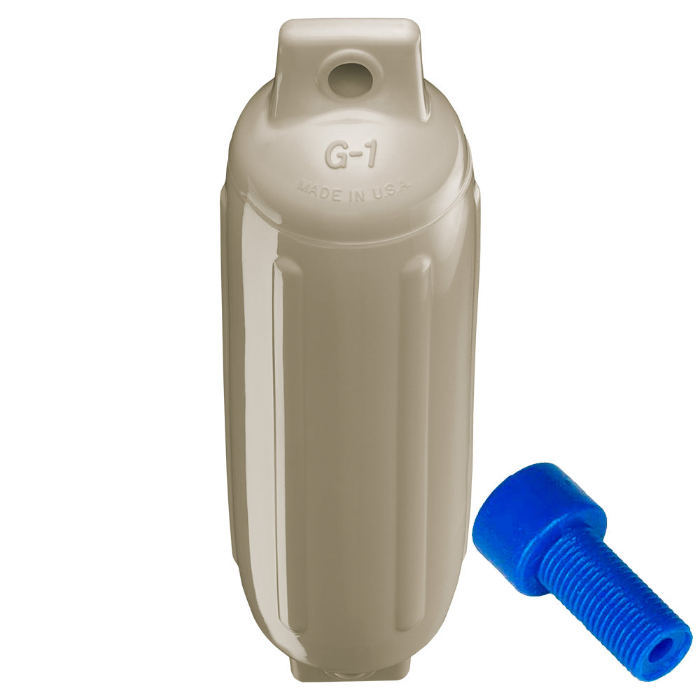 Polyform G-1 Twin Eye Fender 3.5" x 12.8" - Sand w/Adapter [G-1 SAND W/AIR ADAPTER]
