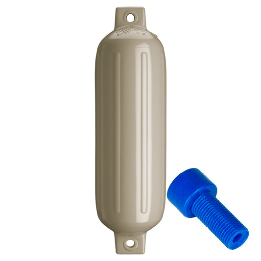 Polyform G-4 Twin Eye Fender 6.5" x 22" - Sand w/Adapter  [G-4 SAND W/AIR ADAPTER]
