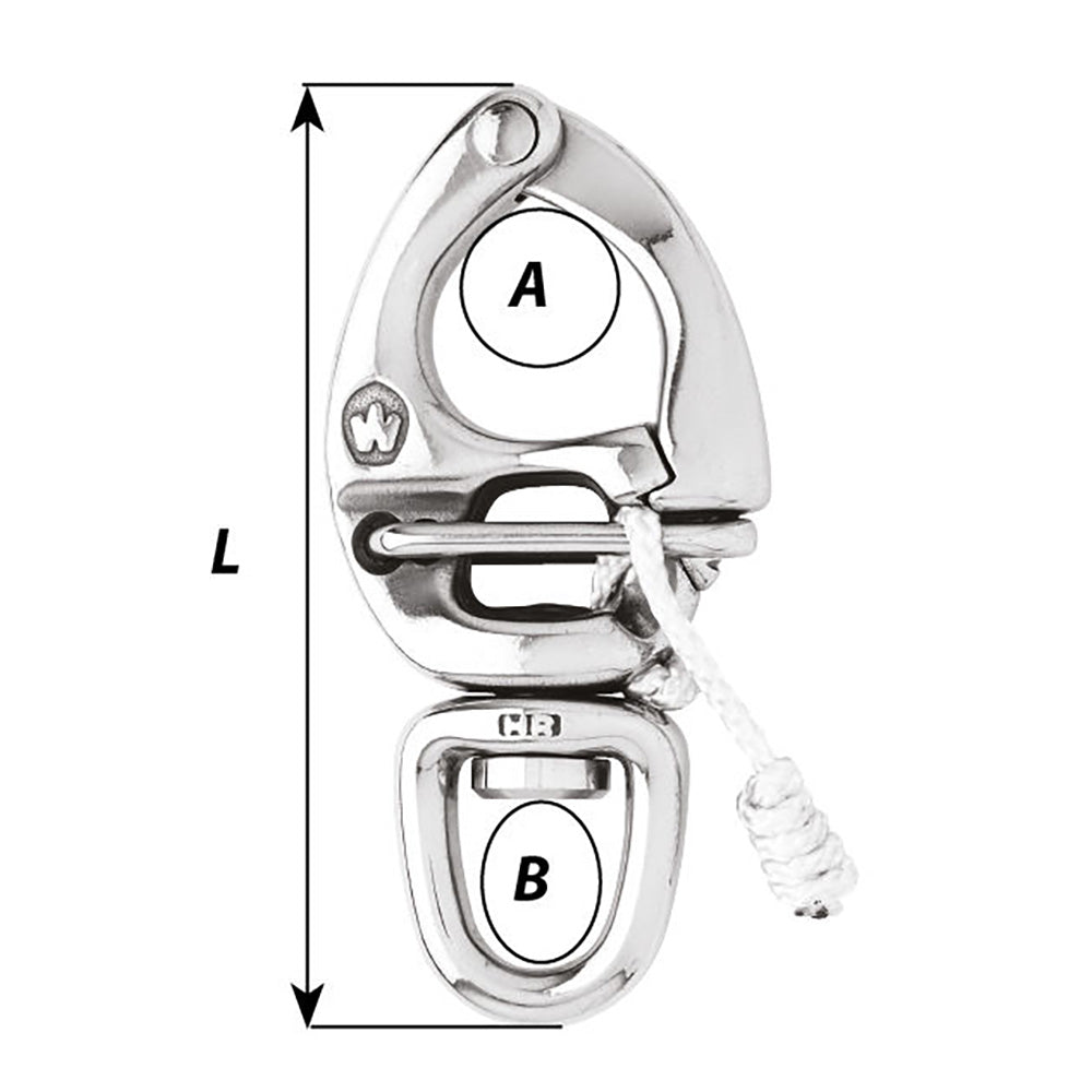 Wichard HR Quick Release Snap Shackle w/Swivel Eye - Length 2-3/4" [2673W]