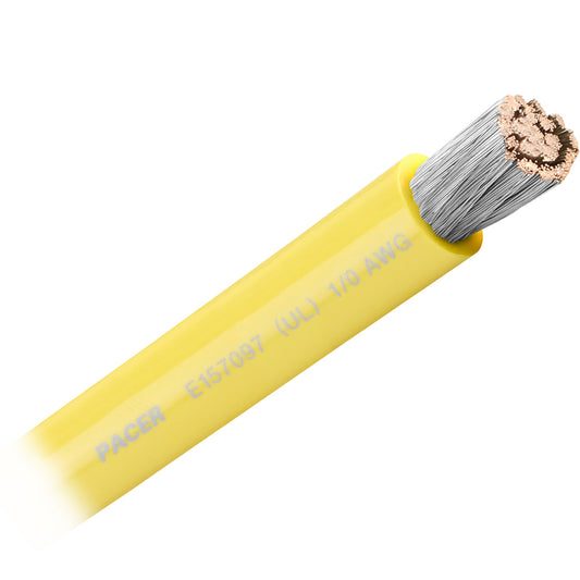 Pacer Yellow 1/0 AWG Battery Cable - Sold By The Foot  [WUL1/0YL-FT]
