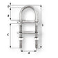 Wichard U-Bolt Pad Eye - 10mm Diameter - 25/64" - 110mm Length - 4-21/64" [6525W]