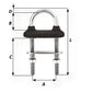 Wichard Black Watertight U-Bolt - 8mm Diameter - 5/16" - 100mm Length - 3-5/16" [65441W]