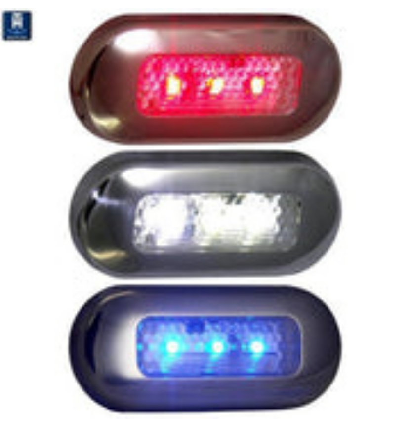 TH Marine LED Oblong Courtesy Light Red, LED-51824-DP