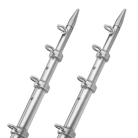 TACO 18' Telescopic Outrigger Poles HD 1-1/2" - Silver/Silver [OT-0552VEL186]