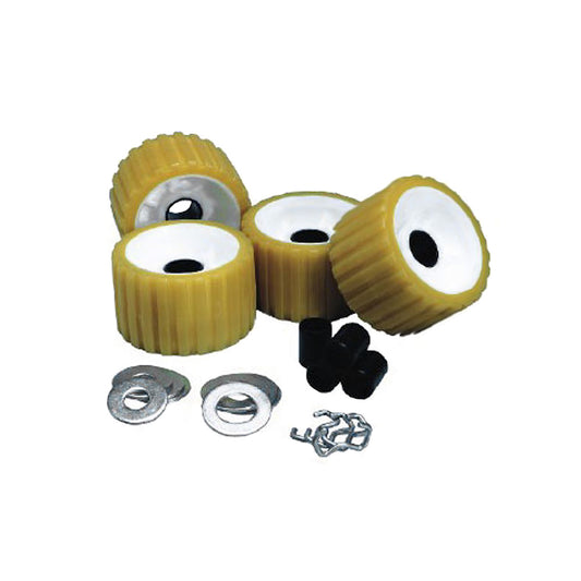 C.E. Smith Ribbed Roller Replacement Kit - 4 Pack - Gold [29310]