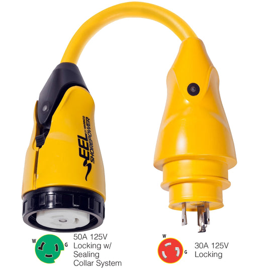 Marinco P30-503 EEL 50A-125V Female to 30A-125V Male Pigtail Adapter - Yellow [P30-503]