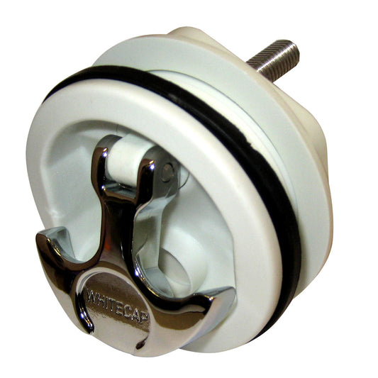 Whitecap T-Handle Latch - Chrome Plated Zamac/White Nylon - No Lock - Freshwater Use Only [S-230WC]