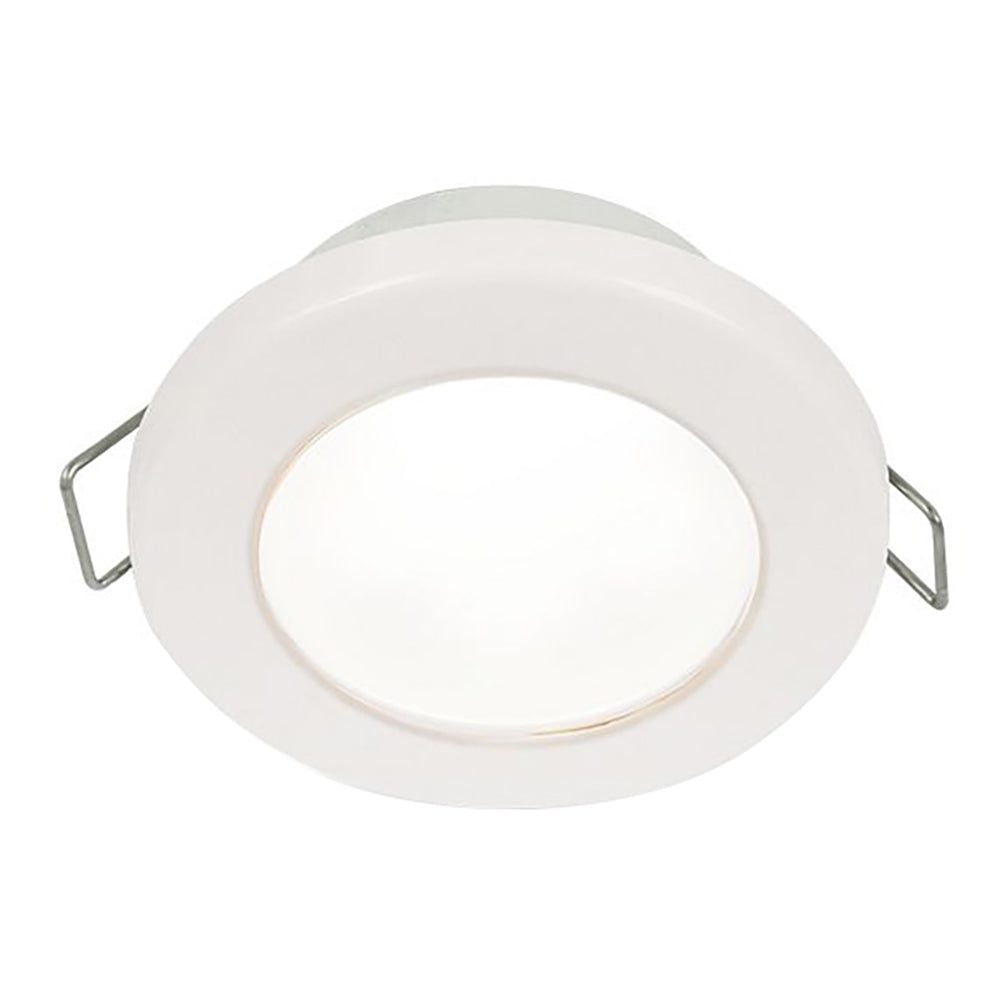 Hella Marine EuroLED 75 3" Round Spring Mount Down Light - White LED - White Plastic Rim - 12V [958110511]