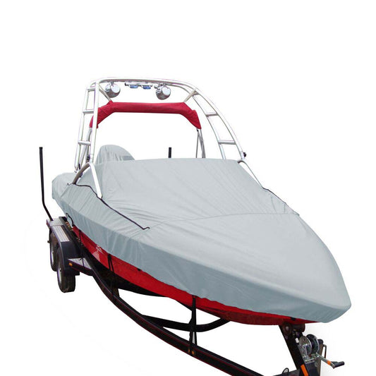 Carver Sun-DURA Specialty Boat Cover f/18.5 Sterndrive V-Hull Runabouts w/Tower - Grey [97118S-11]