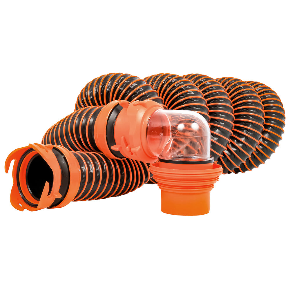 Camco RhinoEXTREME 15 Sewer Hose Kit w/Swivel Fitting 4 In 1 Elbow Caps [39859]