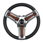 Schmitt Marine Burano Wheel 14" 3/4" Tapered Shaft Burl Polyurethane w/Stainless Spoke Includes Center Cap/Nut [PU105111-04R]