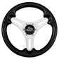 Schmitt Marine Torcello Lite 13" Wheel - Black Polyurethane Wheel w/Silver Spokes  Black Cap- 3/4" Tapered Shaft [PU063104-01R]