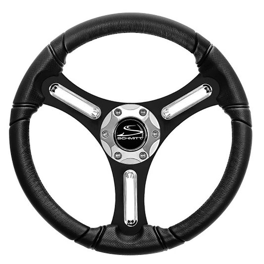 Schmitt Marine Torcello 14" Wheel - 03 Series - Polyurethane Wheel w/Chrome Trim  Cap - Brushed Spokes - 3/4" Tapered Shaft [PU033104-12]