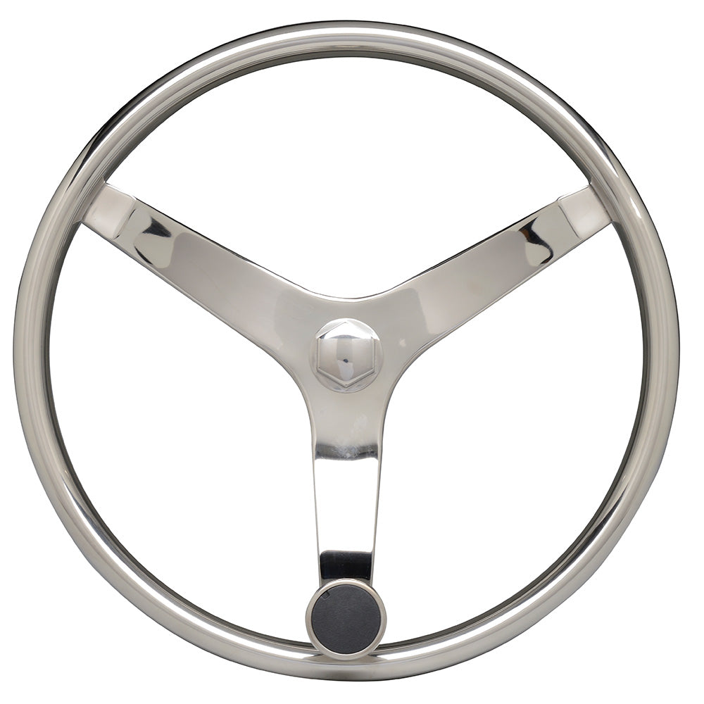 Uflex - V46 - 13.5" Stainless Steel Steering Wheel w/Speed Knob [V46]